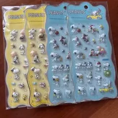 PEANUTS スヌーピー ボンボンドロップシール 立体シール 4枚セット 新品