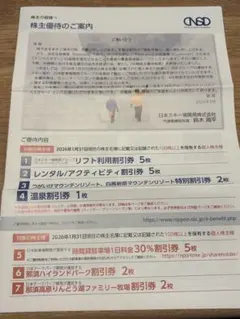 【未使用】日本スキー場開発　株主優待券