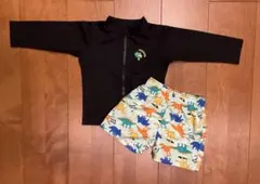 西松屋　ベビー水着上下2点セット　サーフパンツ80、ラッシュ90