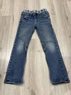 ミキハウス　デニム スリムフィットパンツ 星柄ウエストバンド