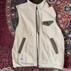 Schott フリースベスト L ベージュ/オリーブ