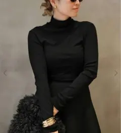 ドゥーズィエムクラス　Wool Sheer Rib タートルネック プルオーバー