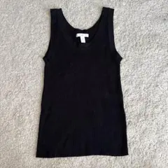 H&M ブラックリブタンクトップ US XS