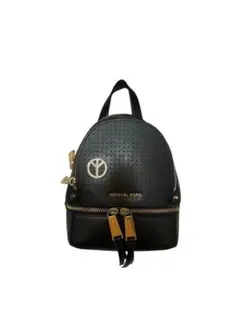 MICHAEL KORS ミニリュック レザー ブラック 3WAY ゴールド