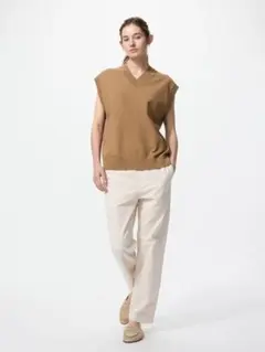 【未使用】ユニクロ コットンリラックスアンクルパンツ丈長め XS　タグ付き