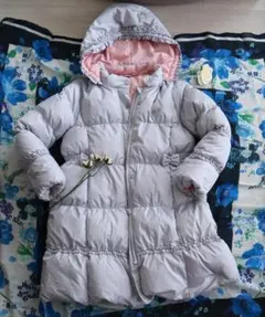 ナルミヤKPニットプランナー リボンワッペン付きダウンコート140