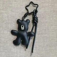 じゃらじゃらキーホルダー チャーム パラコード くま ブラック