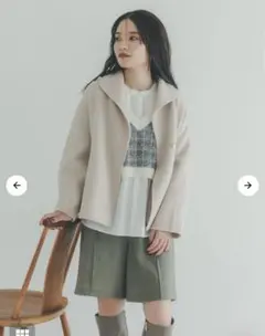 ライトウールショートリバーコート