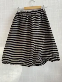 ストライプ バルーンスカート 膝丈スカート　ロングスカート　ボーダー　フレア