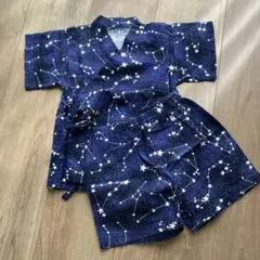 美品　星座柄甚平 ネイビー　80