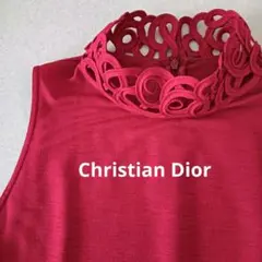 Christian Dior鮮やかな赤の長袖ブラウス - メルカリ
