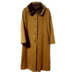 イマージュ ロングコート カシミヤ混 ファー襟 ブラウン M 美品 上品 秋冬のサムネイル