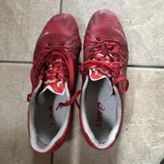ASICS サッカーシューズ レッド 使用感あり