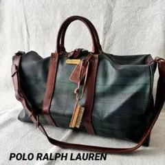 【美品✨】ポロラルフローレン ボストンバッグ 2WAY 大容量　ブラックウォッチ ✨極美品/付属品完備✨ラルフローレン ボストンバッグ ブラック