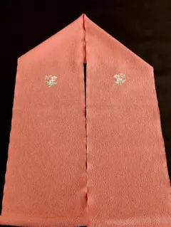 オレンジ色 半襟 花の刺繍
