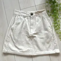 GU コーデュロイミニスカート アイボリー S 美品