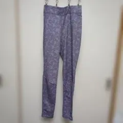 GU アクティブレギンス　花柄　パープル　XL