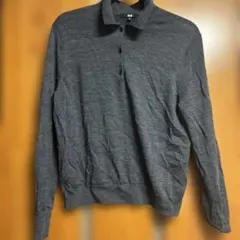 めぐり様専用値下げ‼️UNIQLO グレー メリノポロセーターＸＬ