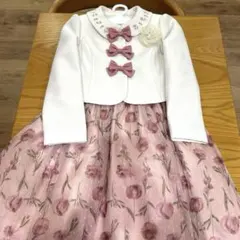 フォーマルドレス ピンク フラワープリント　130