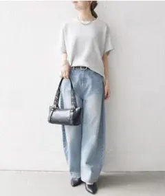 新品タグ付☆SHIPS any: ワッフルワイドTEE ライトグレー系1のサムネイル