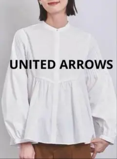 ユナイテッドアローズ◇エンボス ピンタック ロングスリーブ ブラウス