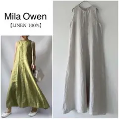 Mila Owen フレンチリネン100% ノースリーブワンピース　ロング丈　麻のサムネイル