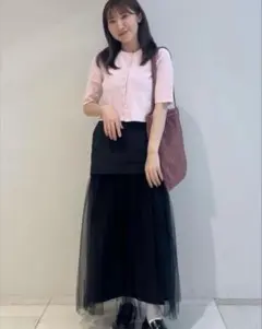【ADAM ET ROPE 】チュールドッキングスカート　美品