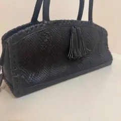 イビサ IBIZA ハンドバッグ パイソン 本革レザー 裏地総柄 USED