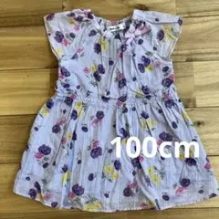 美品♡BeBe ベベ　花柄フリル付きワンピース 100cm