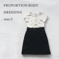 プロポーションボディドレッシング　切り替えワンピース　膝丈　綺麗め　ノースリーブ