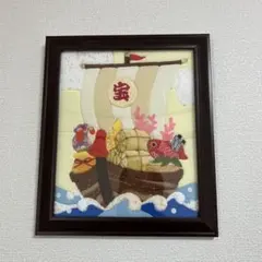 七福神 宝船 刺繍 額装 日本画 - メルカリ