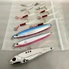 ダイソーDAISOメタルジグフラット40g28gバイブ20gアシストフックテール