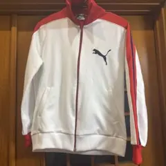 00s PUMA（M）トラックジャケット白赤/レトロ/ジャージ/Y2K