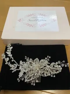 フラワー 結婚式 リーフ ヘアアクセサリー　ウェディング ヘッドドレス