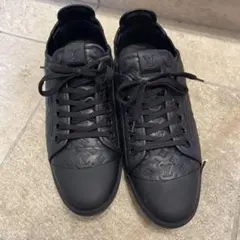 アルマーニ スニーカー 本革 黒 28 ARMANI ローカット レア 希少 