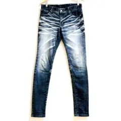 シヴァーライズ デニムパンツ ペイント ペンキ Y2K ヒゲ スキニー L