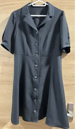 フロントボタンミニワンピース　gu 黒