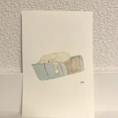 水彩画　猫　ポストカード