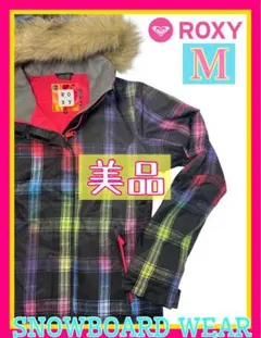 美品 ROXY ロキシー スノーボードウェア Mサイズ ジャケット チェック柄