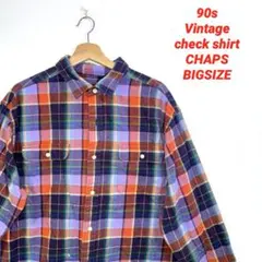 90s vintage CHAPS チャップス　ラルフローレン　チェックシャツ