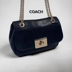 COACH コーチ キャシディ ターンロック チェーン ショルダー レザー 黒のサムネイル