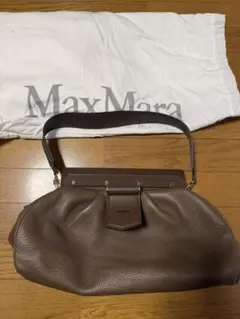 Max Mara Mロゴ カーフレザー ショルダーバッグ グレージュ - メルカリ