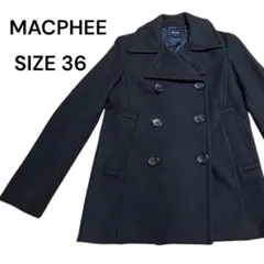 MACPHEE マカフィー ピーコート ブラック サイズ36 ウール ショート