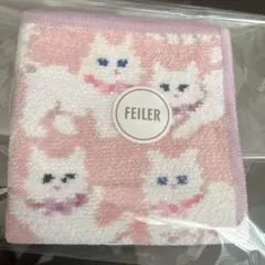 FEILER フェイラー LOVERARY モフモフネコチャン　ハンカチ