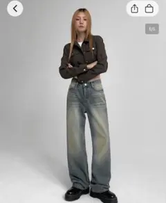 blackupペストワイドデニムパンツ