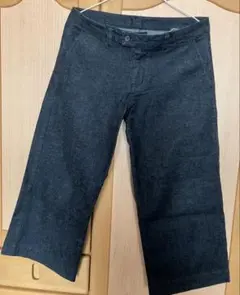 ダークグレー デニム ワイドパンツ