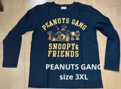 PEANUTS GANG ピーナッツ スヌーピー ロンT 3L ネイビー 長袖