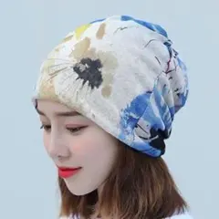 医療用帽子　ターバン　ケア帽子　ヘアバンド　春夏薄手　3way　ネックウォーマー