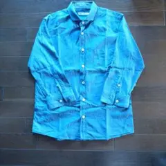 MEN'S MELROSE 青系柄シャツ サイズ3　七分袖