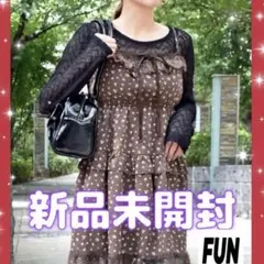 【新品未開封】FUN 花柄チュニック　ブラウン freeサイズ